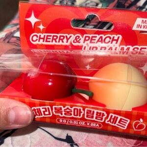 Cherry & Peach Lip Balm Set